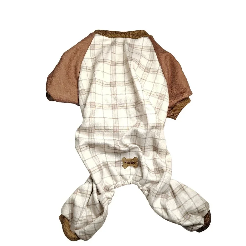 Koolaburra By UGG Xander Large Dog Pajamas With Brown Plaid Design